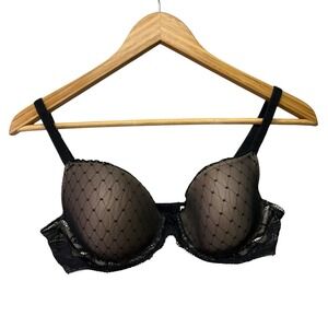Wacoal Womens Bra 34C Nude Black Lace Trim 853115 Underwire